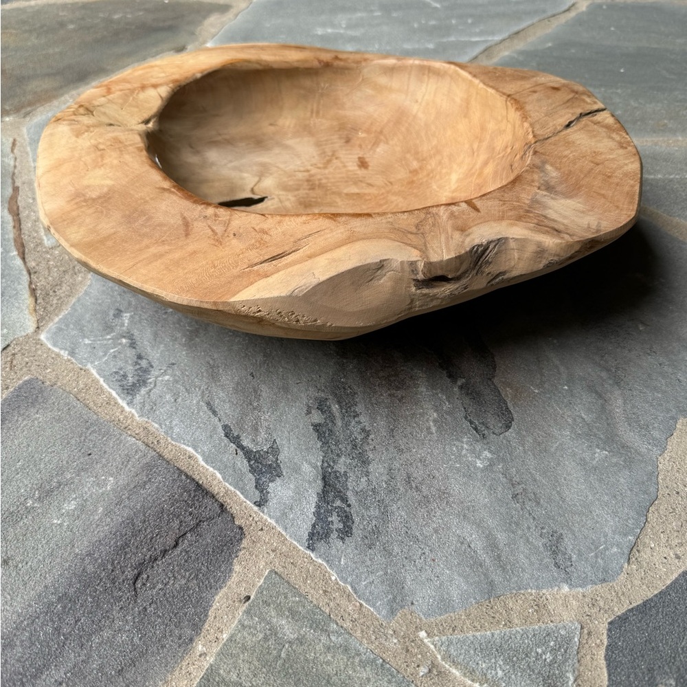 New🌟Anthropologie-Teak Root Round Bowl Planter, 16" - Picture 11 of 13
